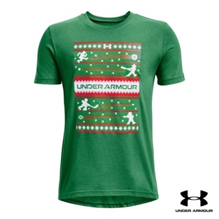 Under Armour UA Boys Holiday Sports Sweater Short Sleeve อันเดอร์ อาร์เมอร์ เสื้อออกกำลังกายสำหรับเด็กผู้ชาย