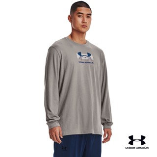 Under Armour UA Mens Grid Geometric Logo Long Sleeve อันเดอร์ อาร์เมอร์ เสื้อออกกำลังกายสำหรับผู้ชาย