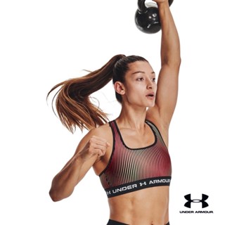 Under Armour UA Womens Armour® Mid Crossback Print Sports Bra อันเดอร์ อาเมอร์ บราเทรนนิ่ง สำหรับผู้หญิง รุ่น Crossback