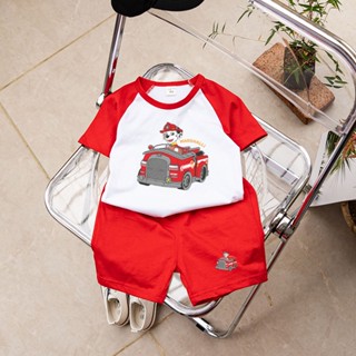 **Baby Buddy** เสื้อยืดแขนสั้น และกางเกง ผ้าฝ้าย ลายการ์ตูน Paw Patrol 6 สี สําหรับเด็ก KFF003