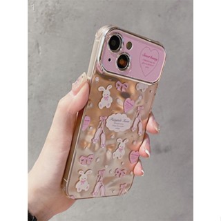 ใหม่ เคสโทรศัพท์มือถือ ชุบไฟฟ้า ลายการ์ตูนกระต่ายบัลเล่ต์น่ารัก สําหรับ Iphone 14promax 15 15pro 13pro 12