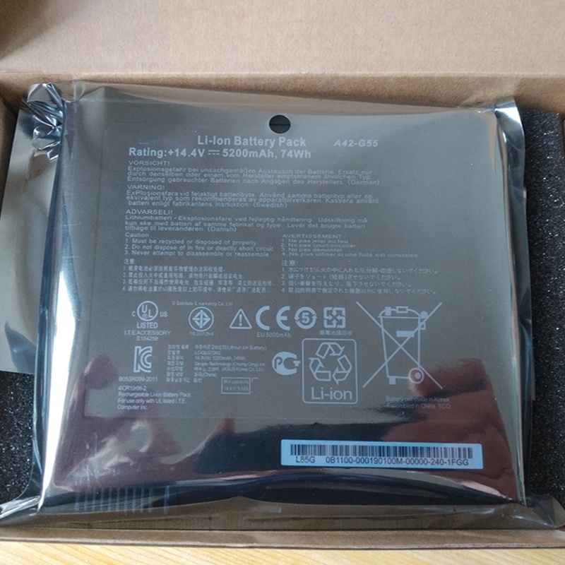 New A42-G55 Laptop Battery 14.4V 74Wh For Asus G55V G55VM G55VW S1129V ES71 DH71 DS71 S1020V ROG-G55