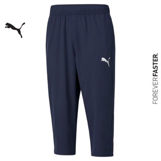 PUMA BASICS - กางเกงวอร์ขาจั๋มผู้ชาย Active Woven 3/4 Sweatpants สีฟ้า - APP - 58673406