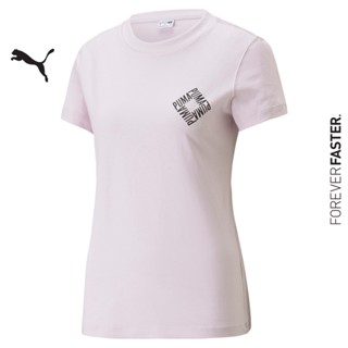 PUMA PRIME/SELECT - เสื้อยืดคอกลมผู้หญิง SWxP Graphic Tee สีม่วง - APP - 53573598