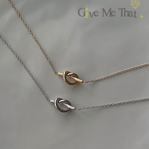 สร้อยคอสแตนเลสแท้ styleมินิมอล รุ่น Knot Necklace Givemethat
