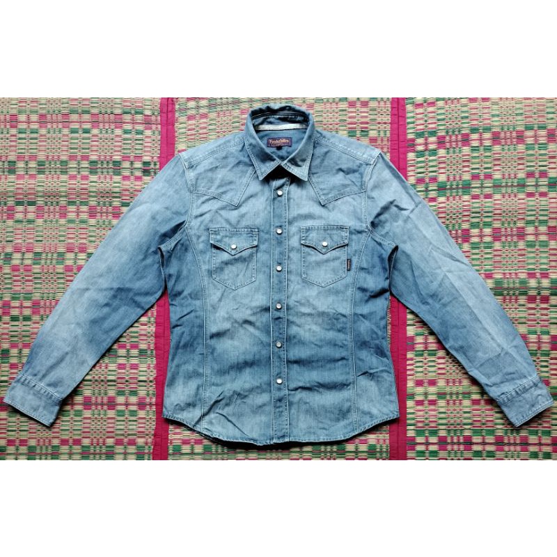 Purple & Yellow jeans shirt second hand Japan