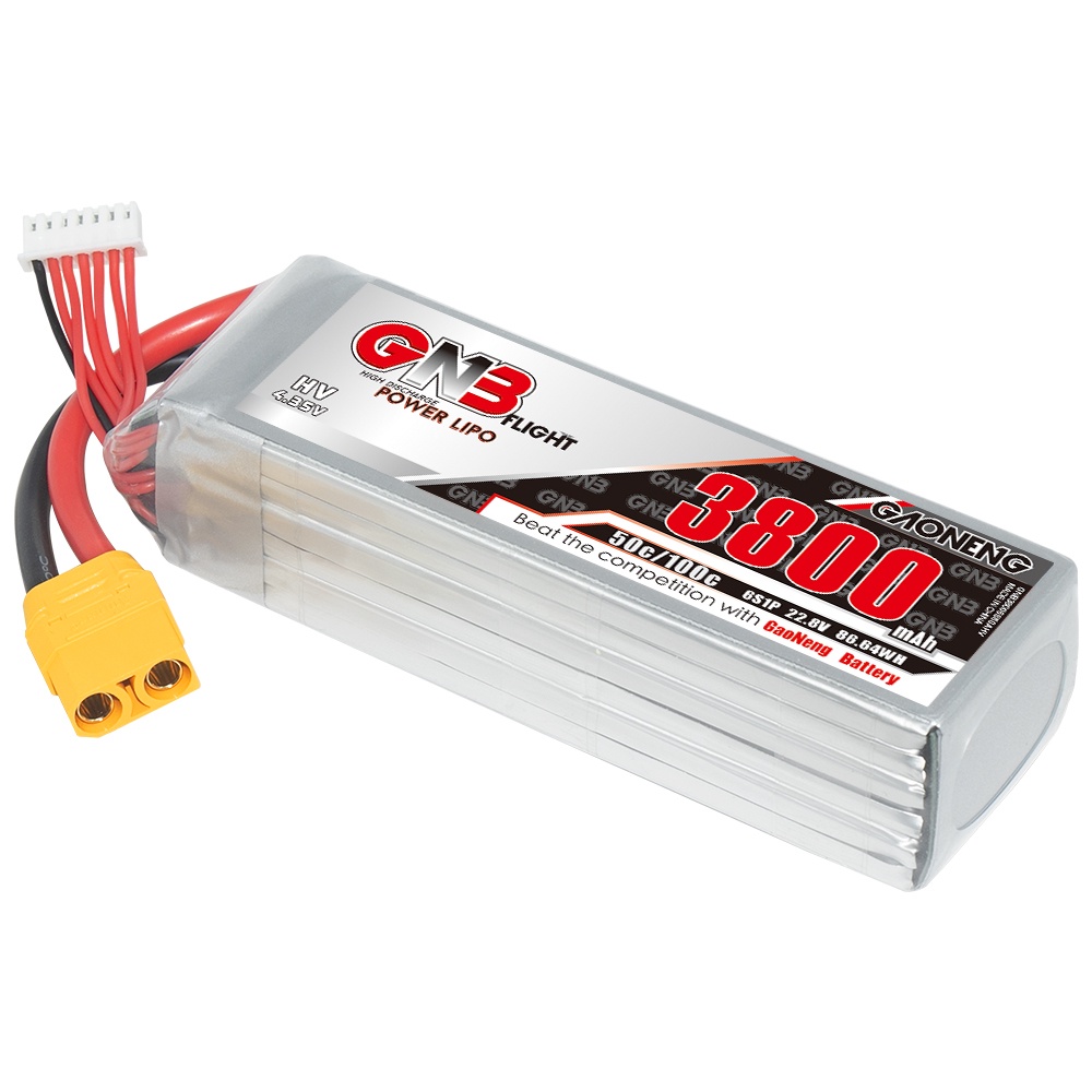 ✼GNB GAONENG LiHV 3800mah 6S 22.8V 50C 100C XT90 RC LiPo Battery RC Car Drone RC Boat Soft Pack High