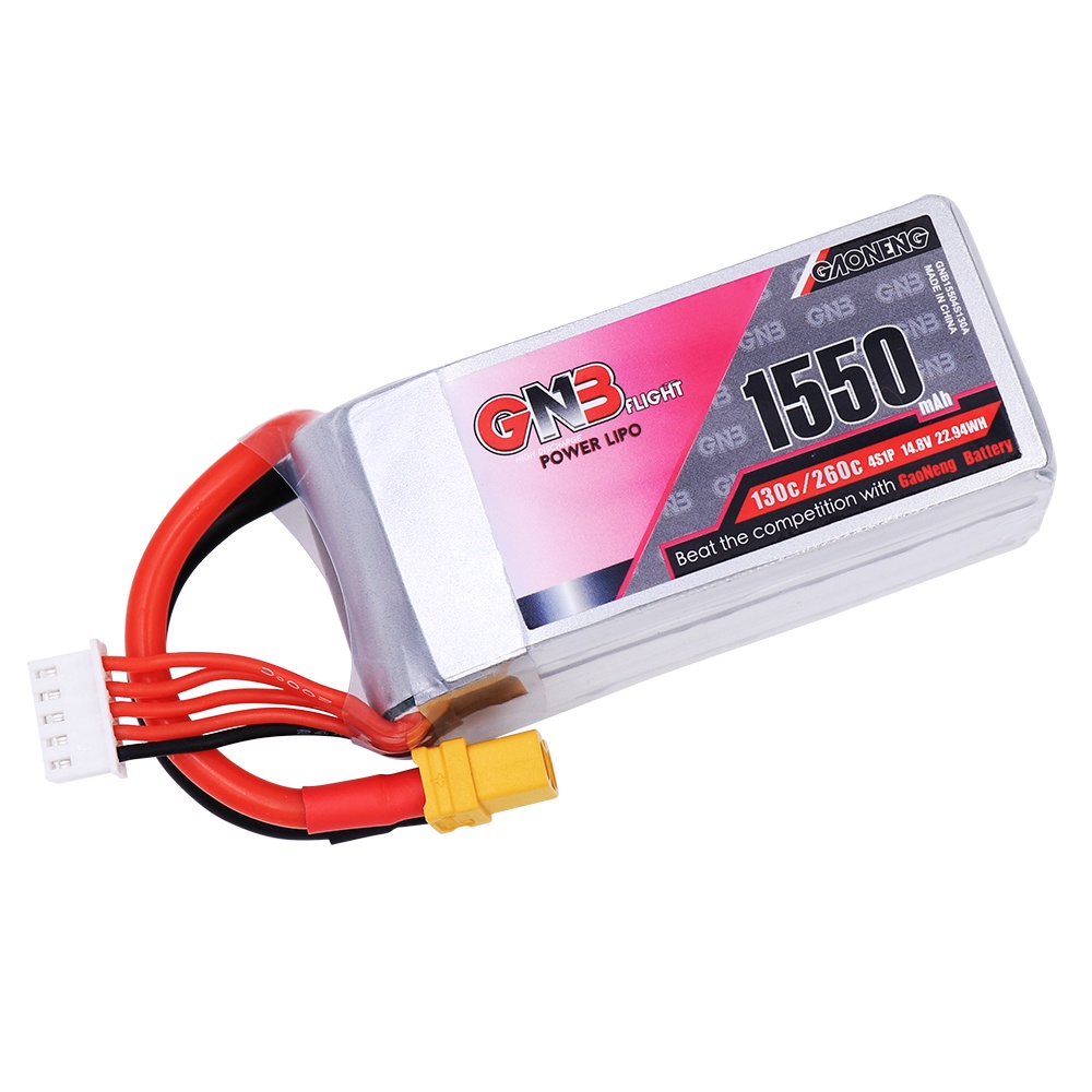 ✧GAONENG GNB 4S 1550MAH 14.8V 130C XT60 LiPo Battery Brushless FPV Racing Drone 1500MAH