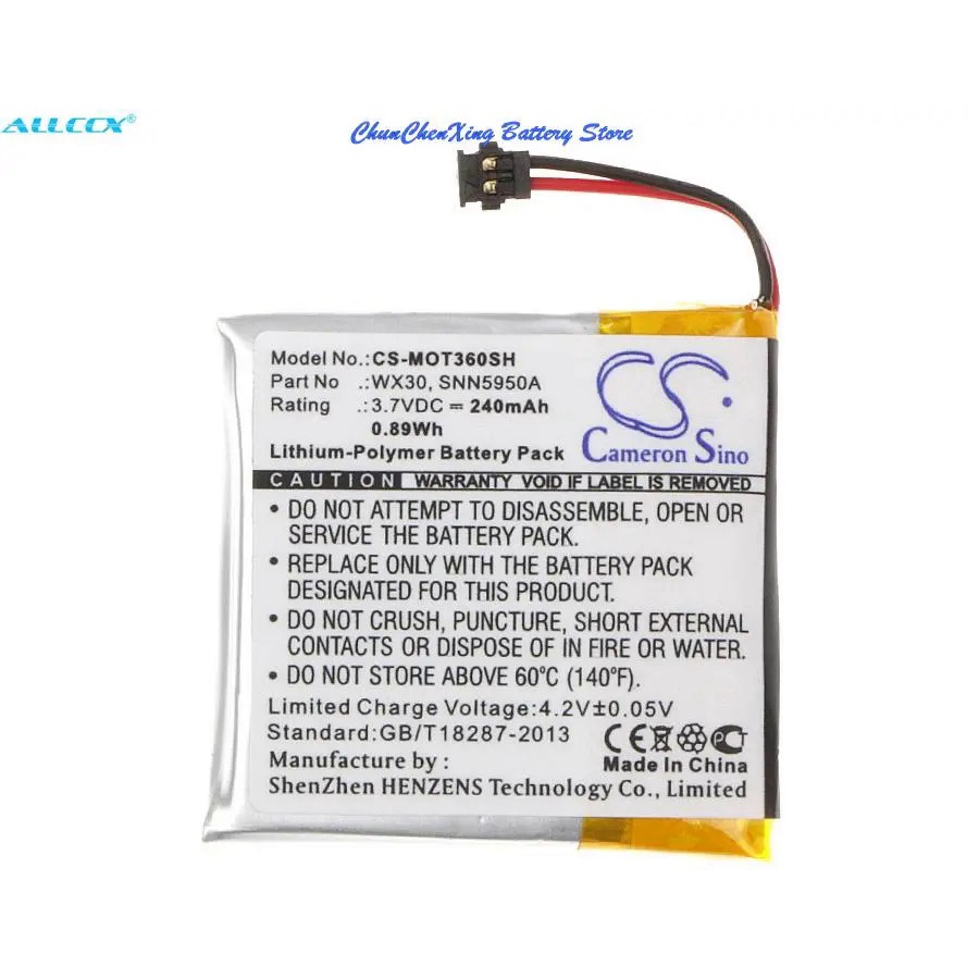 PK3N OrangeYu Battery SNN5950A, WX30 for Motorola Moto 360