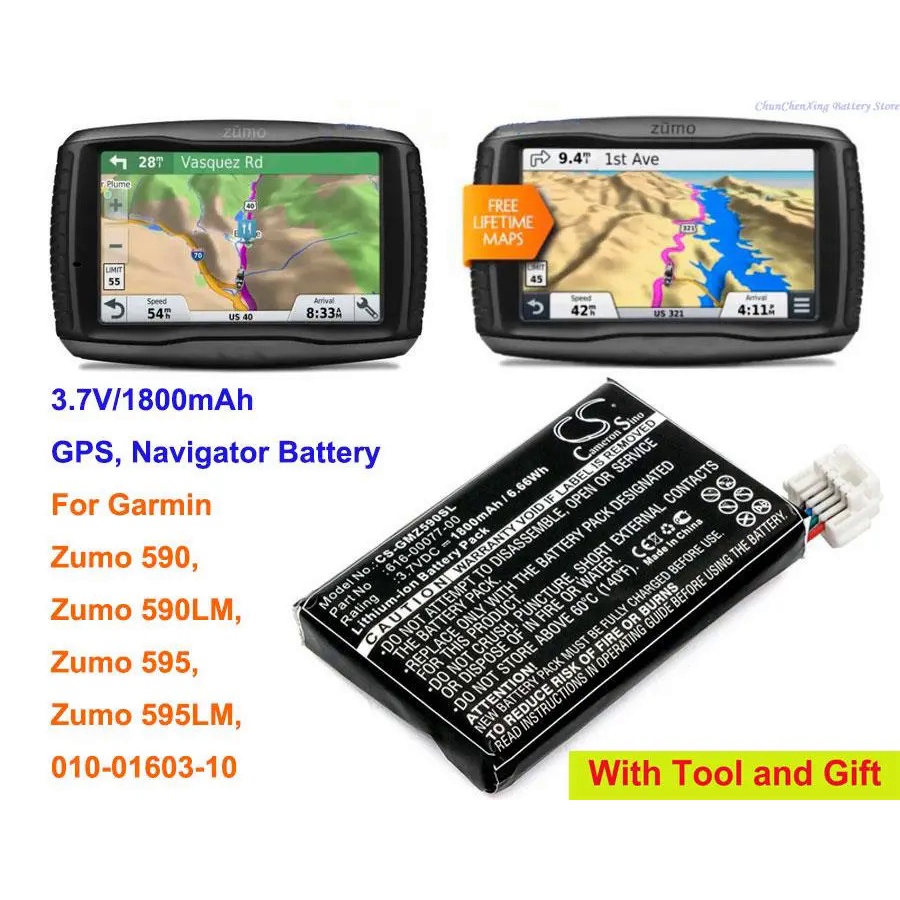IL0F OrangeYu 1800mAh GPS, Navigator Battery for Garmin Zumo 590, Zumo 590LM, Zumo 595, Zumo 595LM, 010-01603-10