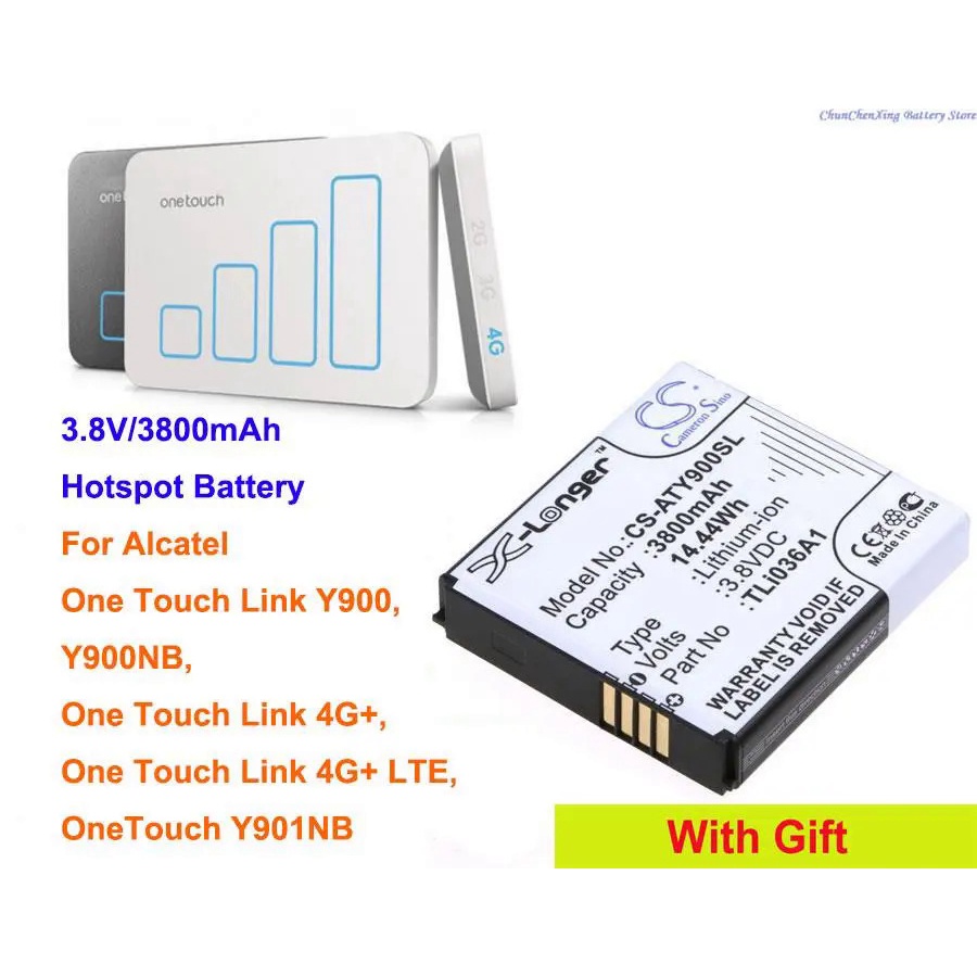 8SE7 OrangeYu 3800mAh Hotspot Battery TLi036A1 for Alcatel One Touch Link 4G , 4G  LTE, Y901NB, One Touch Link Y900, Y90