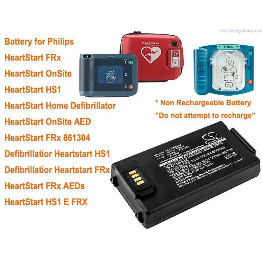 NXDH 4200mAh Battery for Philips HeartStart FRx,OnSite,HS1,Defibrillator,OnSite AED,FRx 861304,FRx A