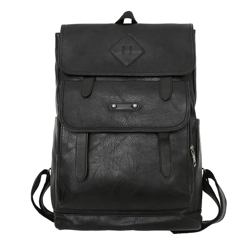 89q Pu Leather Men Backpack Large Capacity Travel Backpacks 15.6 Inch Laptop Backbag Retro Bagpack School Bags For k83