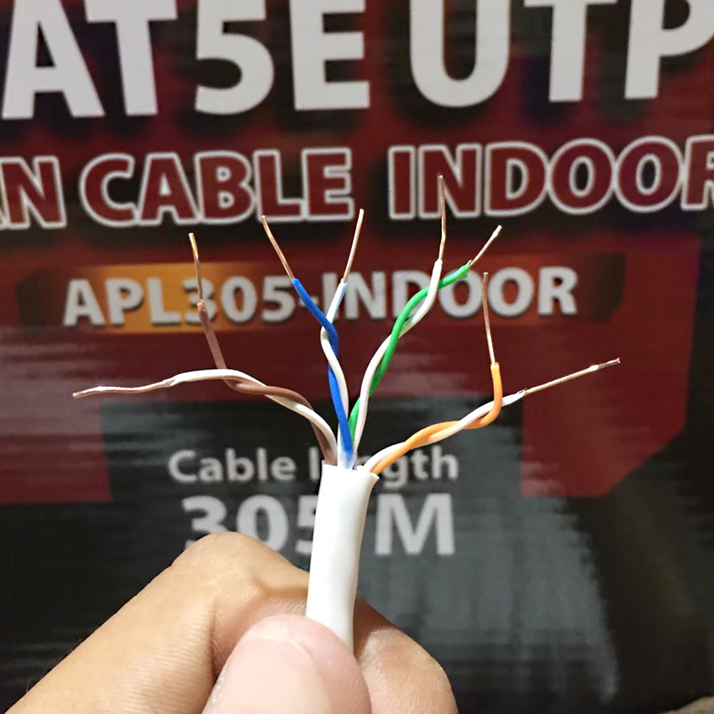 Apollo รุ่น APL105-INDOOR สายแลน Lan Cable UTP CAT5E indoor สำหรับใช้ภายใน 100m./Box สายอินเตอร์เน็ท