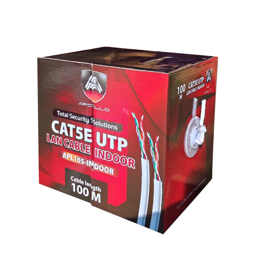 Apollo รุ่น APL105-INDOOR สายแลน Lan Cable UTP CAT5E indoor สำหรับใช้ภายใน 100m./Box สายอินเตอร์เน็ท