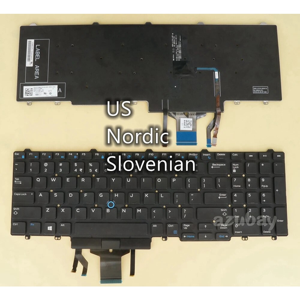 145 US Nordic Slovenian CRO Croatian Keyboard for Dell Latitude 5550 E5550 E5570 5580 5590 5591, 0383D7 0TF5M0 0MF vu2