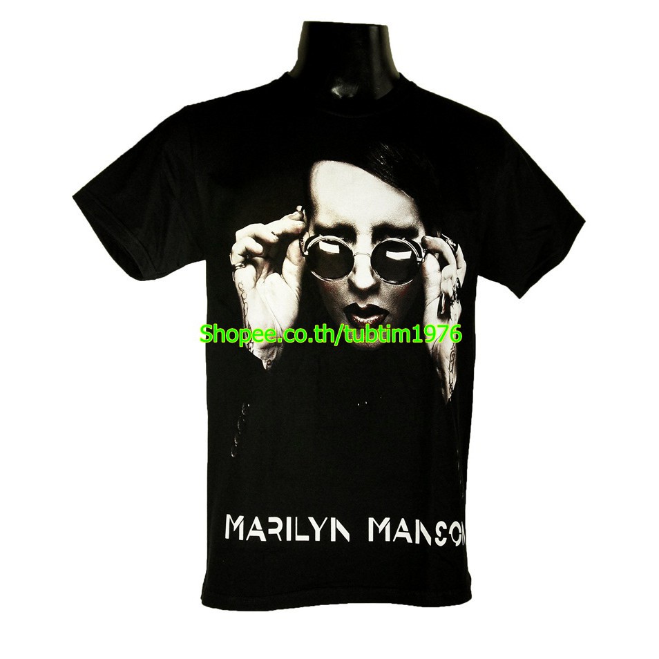 เสื้อวง Marilyn Manson ผ้าร้อยวงดนตรีร็อค วินเทจ มาริลีน แมนสัน MMS1675