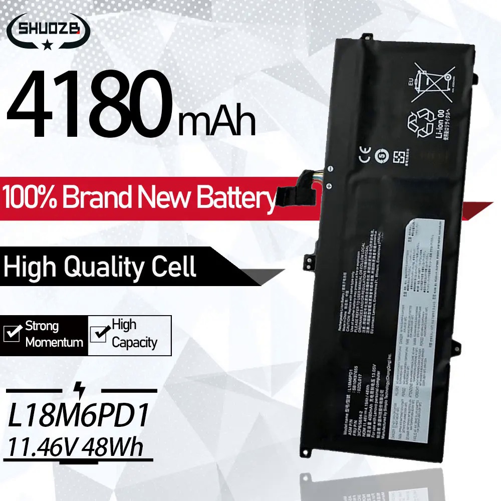 L18L6PD1 L18C6PD1 L18D6PD1 L18M6PD2 L18M6PD1 Battery For Lenovo ThinkPad X13 Yoga X390 X395 TP00106A