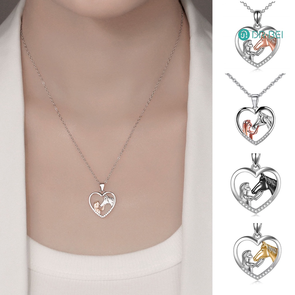 Dr.bei สร้อยคอโซ่ จี้รูปหัวใจ และม้า 4 สี