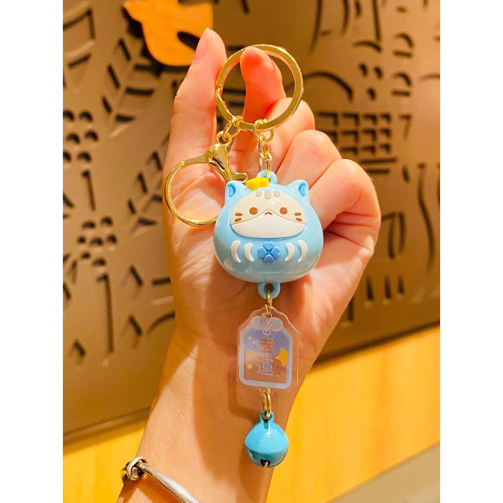 1pc Women's Lucky Hello Kitty Daruma Pendant Keychain