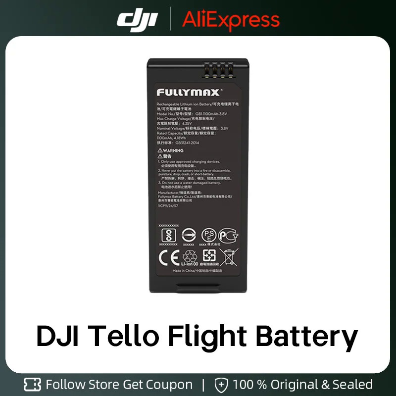 DJI Tello อัจฉริยะเที่ยวบินแบตเตอรี่1100มิลลิแอมป์ชั่วโมง3.8โวลต์มีค่าใช้จ่าย Lipo-แบตเตอรี่สำหรับ D