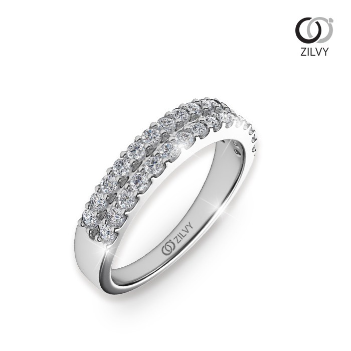 Zilvy - แหวนหญิงเพชรน้ำร้อย 0.60 กะรัต ตัวเรือน ทองคำขาว (GR459)