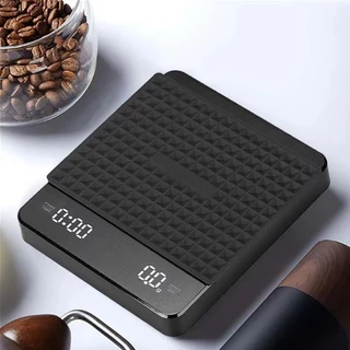 เครื่องชั่งกาแฟดิจิตอล จับเวลา ชาร์จไฟได้ จอLED ระบบทัชสกรีน มีแบตในตัว(3กก./0.1ก)Coffee Digital Scale [MANCAFE]
