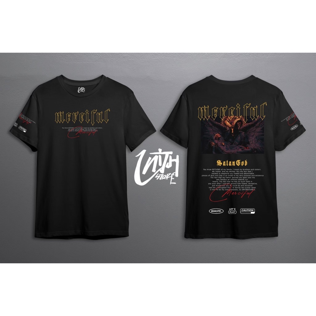 (พร้อมส่ง)เสื้อยืด OVERSIZE ลาย Satan - COTTON NO.20 [UNITH STORE] U49