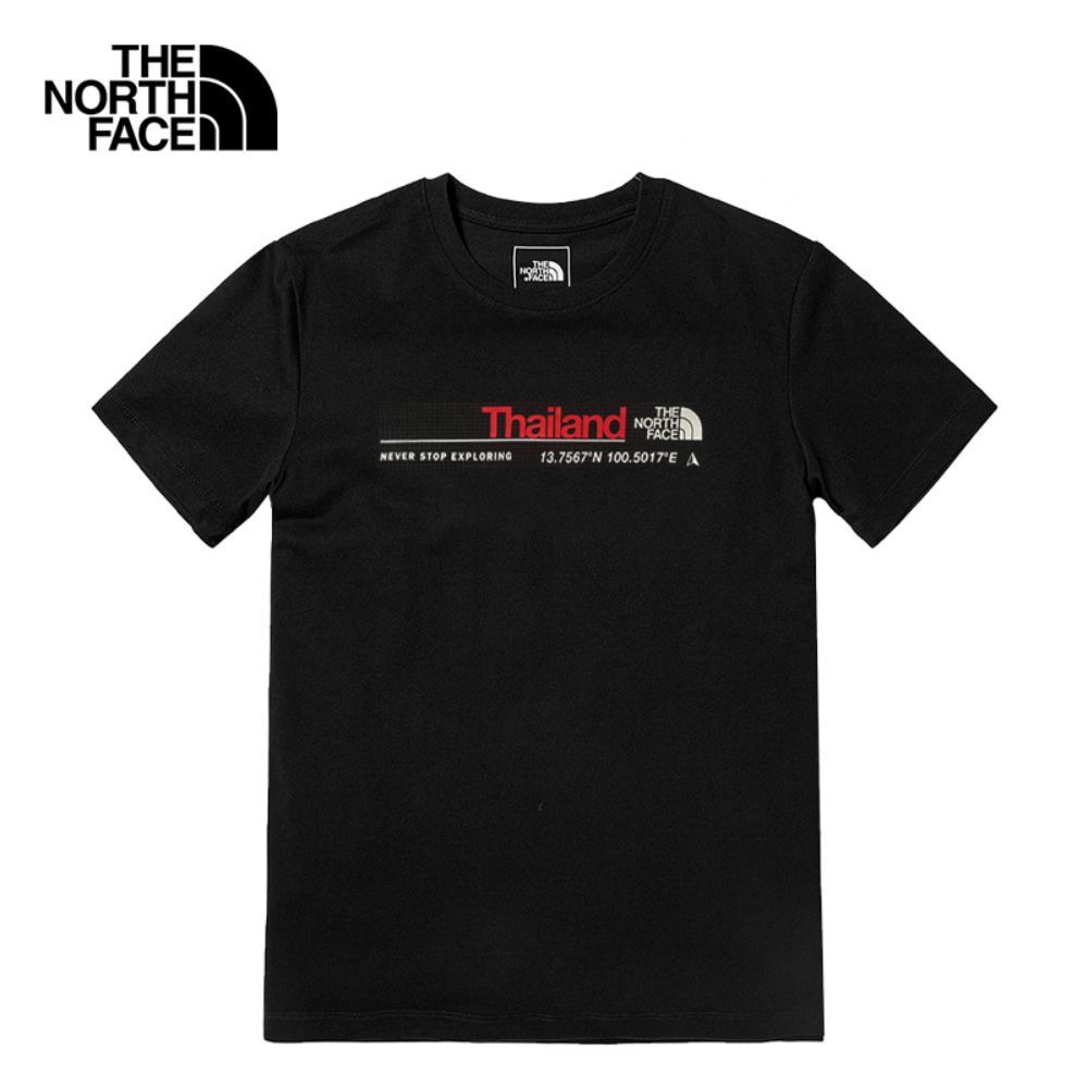 THE NORTH FACE M SEA GPS S/S TEE - TNF BLACK TNF BLACK เสื้อยืดแขนสั้น ผู้ชาย (ดูตารางไซซ์ ASIA/AP)
