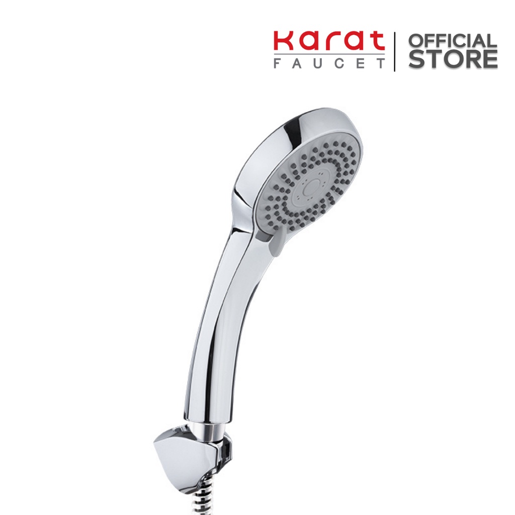 Karat Faucet ฝักบัวสายอ่อนปรับน้ำ 3 ระดับ ขนาด Ø 9.8 ซม. พร้อมสายสแตนเลส 304 รุ่น KS-08-213-50