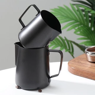 TIMECAFE เหยือกตีฟองนม สีดำด้าน 350ml 600ml Teflon milk pitcher เหยือกนมลาเต้อาร์ท UPEH