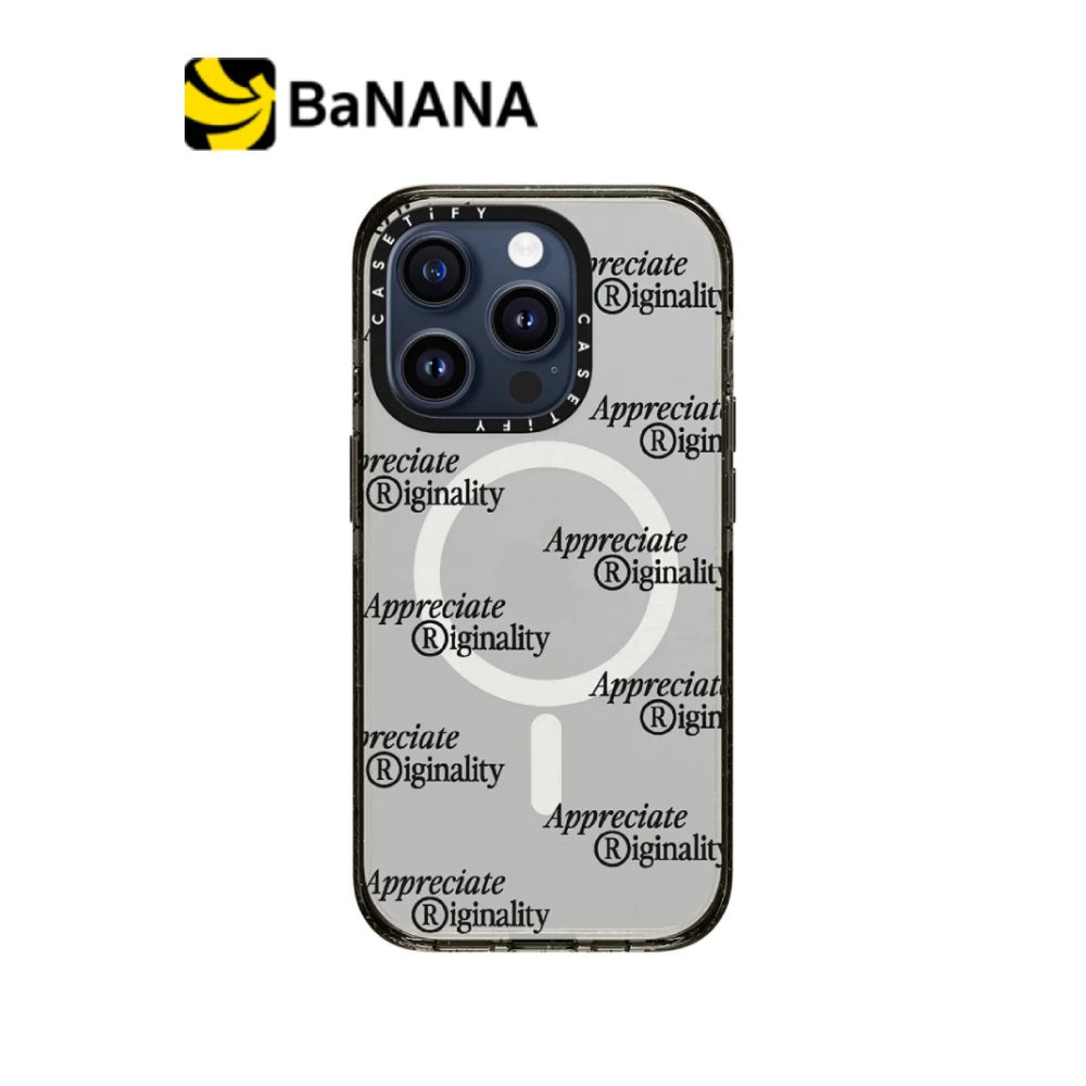 เคส CASETiFY iPhone 15 Pro RE/CASETiFY with Magsafe Impact Clear Black Appreciate Originality by Banana IT
