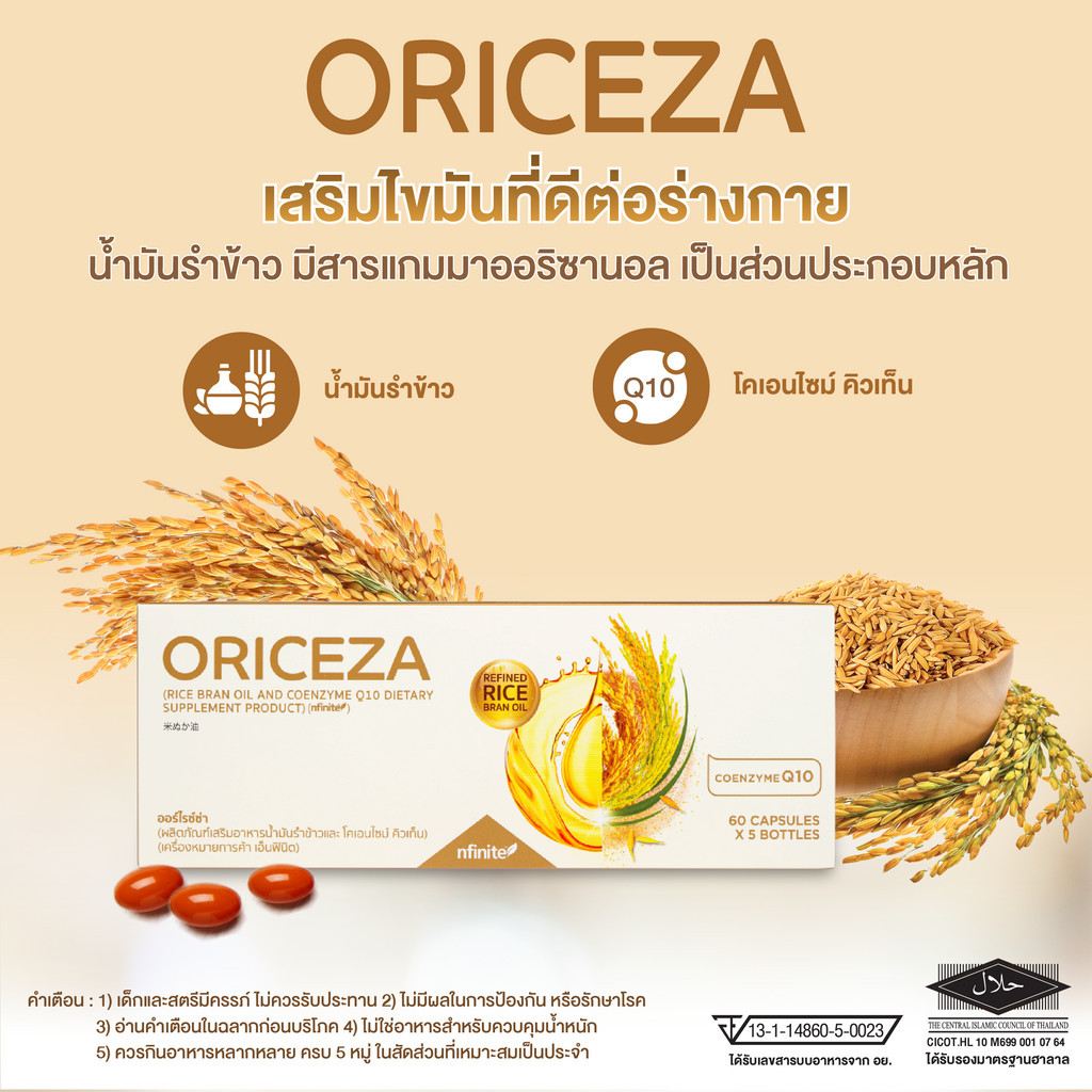ไขมันดี จากจมูกข้าว Oriceza+Coq10+vitaminE