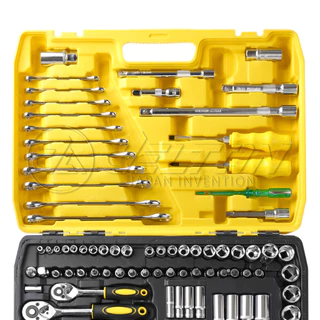 DELTON King Tools ชุดเครื่องมือ ประแจ ชุดบล็อก 121 ชิ้น(ชุดใหญ่) ขนาด 1/4 นิ้ว 3/8 นิ้ว 1/2 นิ้ว ชุดประแจ รุ่นDKT-121PCS