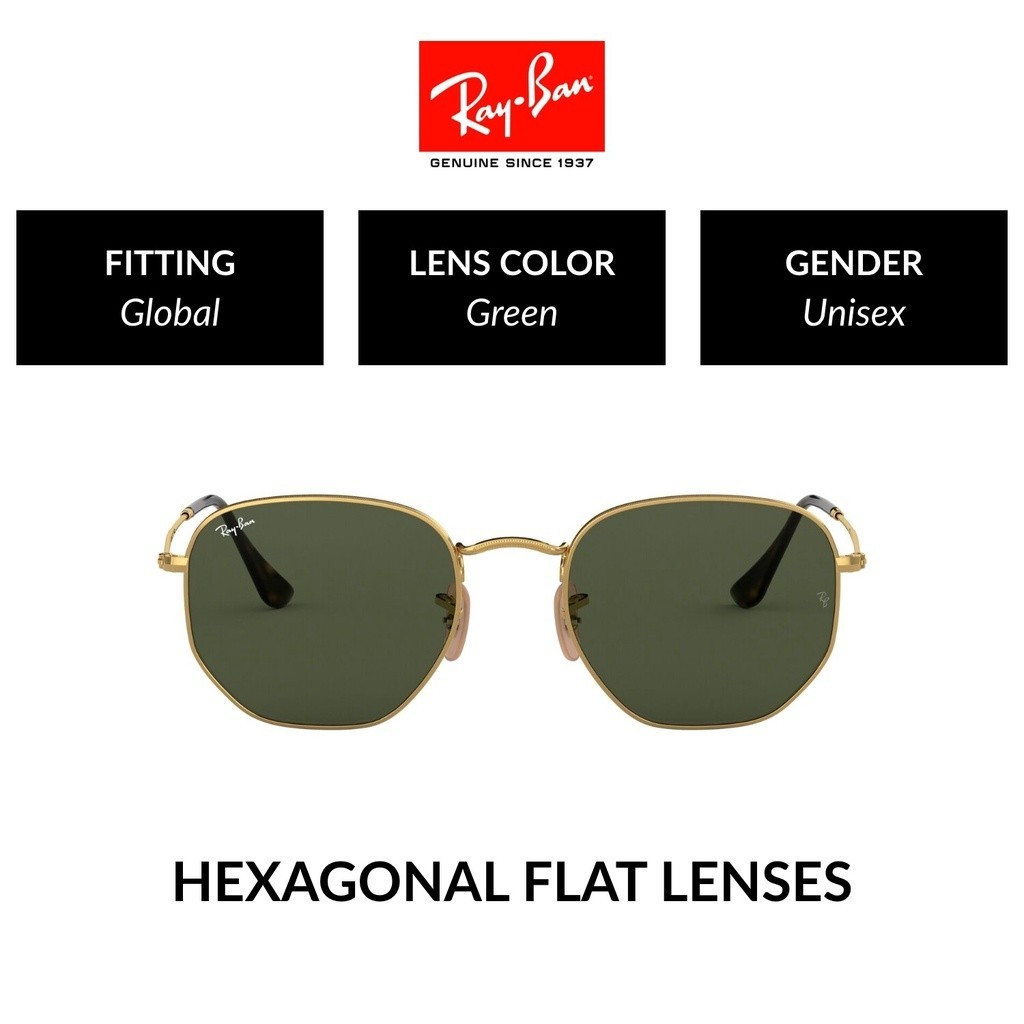 Ray-Ban Hexagonal - RB3548N 001 -sunglasses แว่นกันแดด