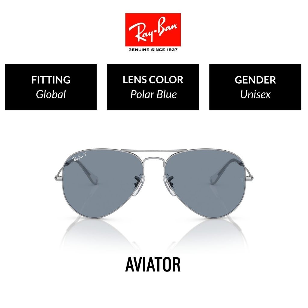 RAY-BAN AVIATOR LARGE METAL POLARIZED - RB3025 003/02 - Sunglasses แว่นกันแดด