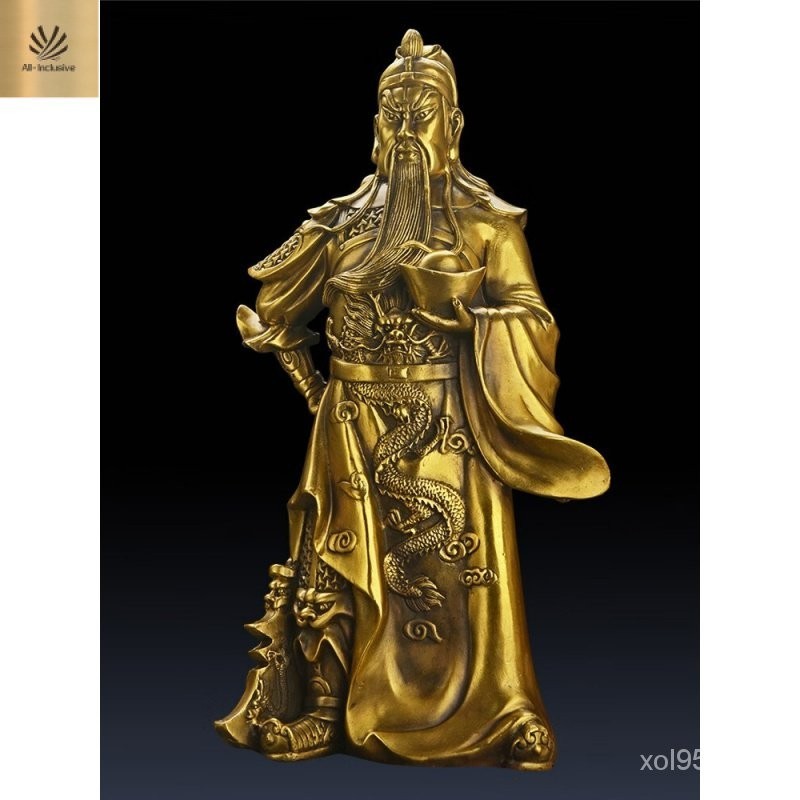 รูปปั้น Jikai Guan Gong ของประดับตกแต่งรูปปั้นทองสัมฤทธิ์ Guan Erye Guan Yu VBUO