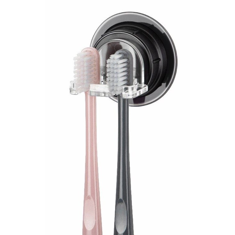 Dehub ที่แขวนแปรงสีฟัน ที่วางแปรงสีฟัน ขนาด 2 ช่อง ไม่ต้องเจาะผนังToothbrush (2brush) - S40 (Black)