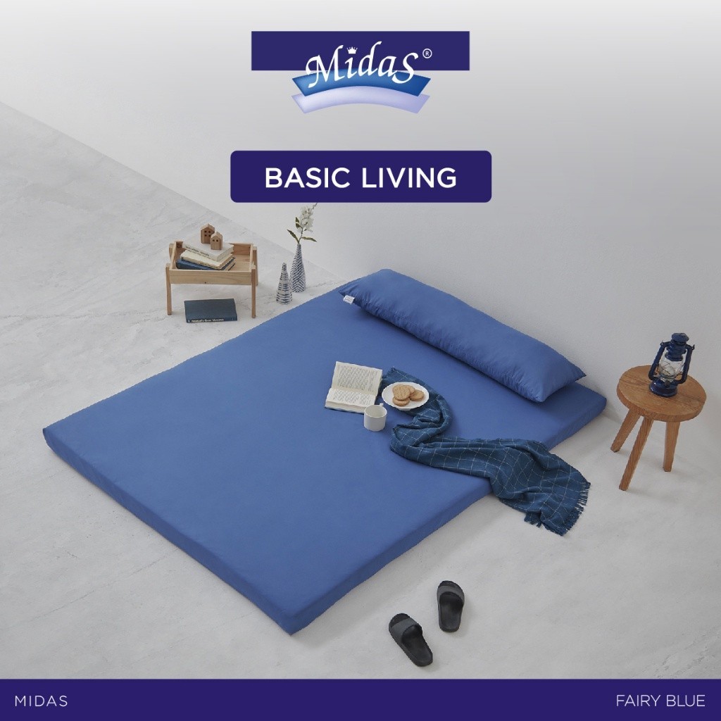 Midas ที่นอนนุ่มสบาย ชั้นรองรับ Firma Conjugate Pad เส้นใยคุณภาพสูง รุ่น Basic Living – Fairy Blue ส่งฟรี – โปรปัง