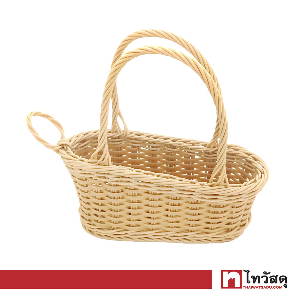 KASSA HOME ตะกร้าไวน์ หวายเทียม KASSE HOME รุ่น ZY0712N ขนาด 28 x 13 x 25 ซม. สีบีช