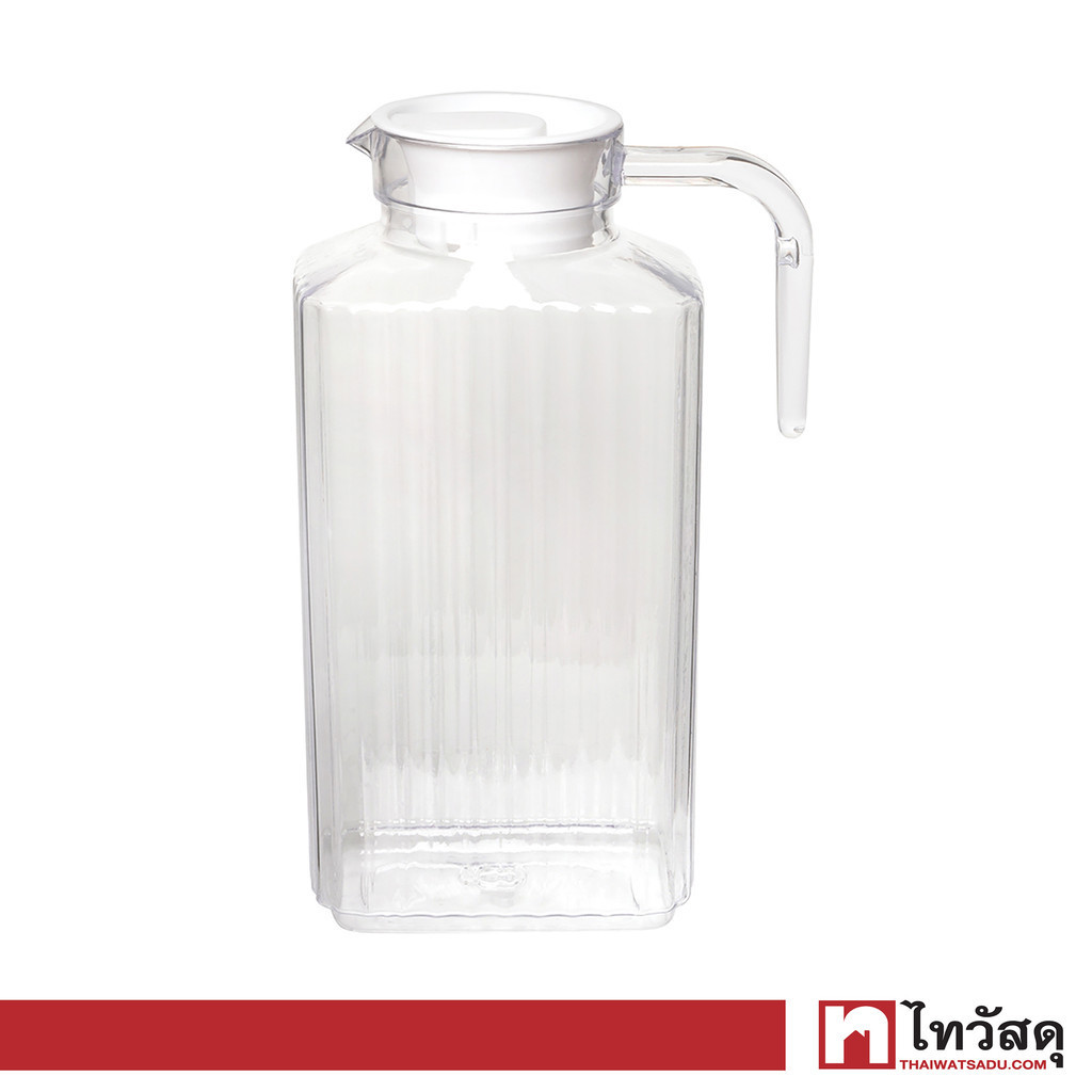 KASSA HOME เหยือกน้ำพลาสติกทรงเหลี่ยม รุ่น UTKB-0036 ความจุ 2,000 มล. สีขาวใส
