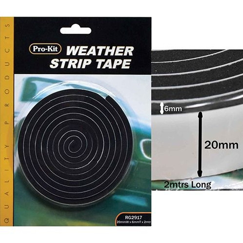 เทปโฟมกันน้ำสีดำกันน้ำ 20MM X 6MM X 2M TAPE - WEATHERSTRIP FOAM BLACK 20MM X 6MM X 2M RG2917 PR