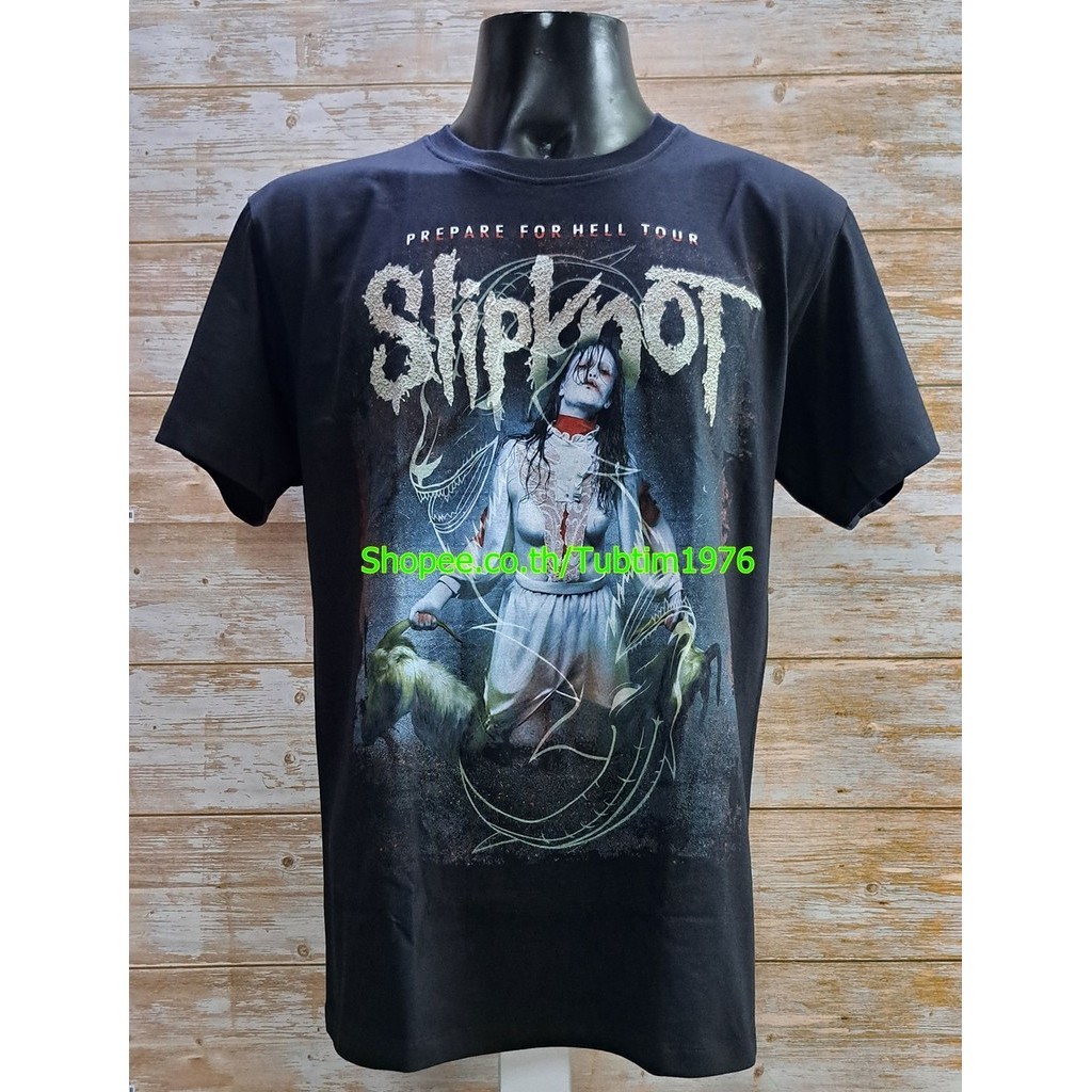 เสื้อวง Slipknot ลาย ทัวร์ Prepare For Hell 2014-2015 สลิปน็อต เสื้อเมทัล สีดำ SKT1888