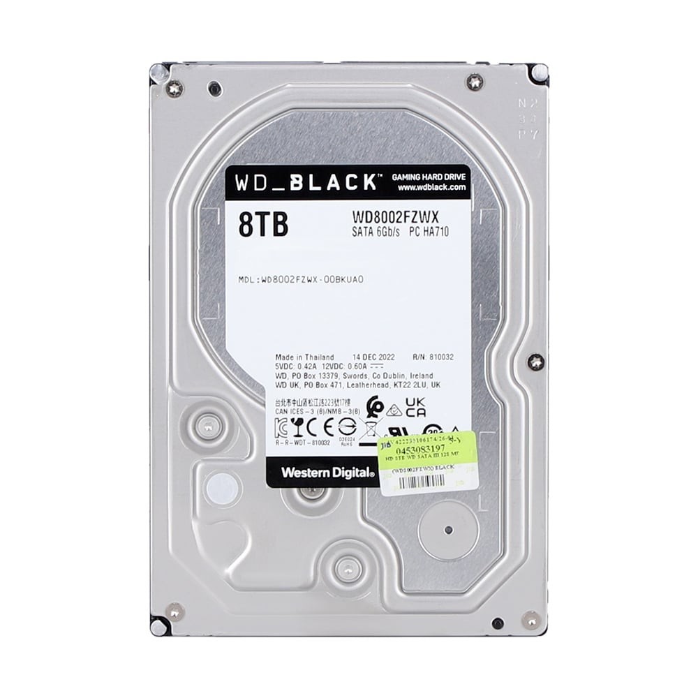 8 TB 3.5" HDD WD BLACK - 7200RPM SATA3 (WD8002FZWX)