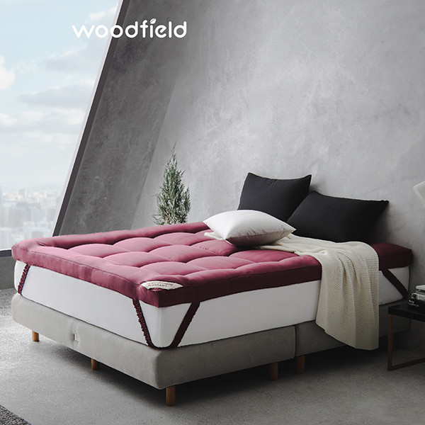 Woodfield ที่นอนเพิ่มความนุ่ม  น้ำหนักเบา ยกคนเดียวได้ รุ่น Warrant - Crimson หนา 3 นิ้ว ส่งฟรี