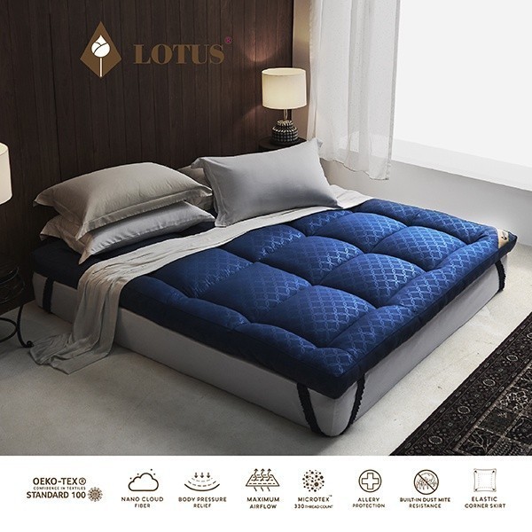 LOTUS ที่นอนนาโน คลาวด์ไฟเบอร์ รุ่น Ayame Cloud-Navy Blue หนา 4 นิ้ว ส่งฟรี