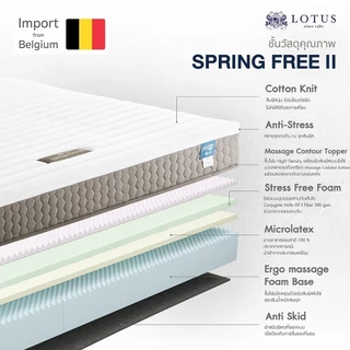 LOTUS ที่นอนยางพารา (สเปคแน่น-นุ่มสบาย) รุ่น Spring Free ส่งฟรี