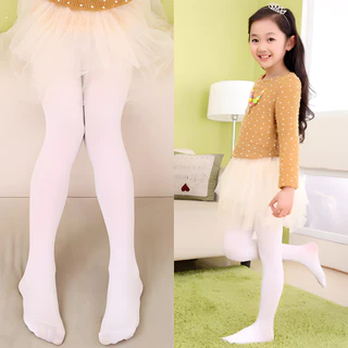 พร้อมส่ง! ถุงน่องเด็กสไตล์สีอมหวาน, สีขาว, สีดำ ถุงน่องบัลเล่ต์เด็ก ระบายอากาศได้ดี