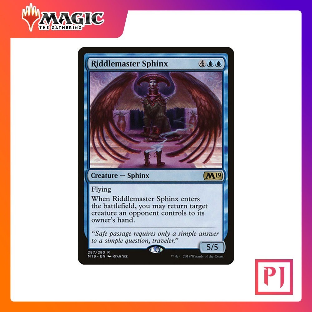 [MTG] Riddlemaster Sphinx [M19] [BLUE] [RARE] [NORMAL] [ENG] (การ์ดเมจิค / Magic the Gathering)