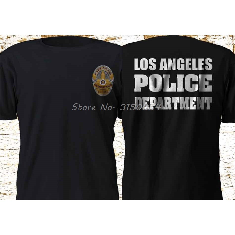 เสื้อยืดสไตล์เกาหลี ใหม่ Lapd Los Angeles กรมตํารวจ Swat เสื้อยืดสีดําฤดูร้อนผ้าฝ้าย Tshirt ฮิปฮอปฟิตเนสเสื้อผ้าผู้ชายเส